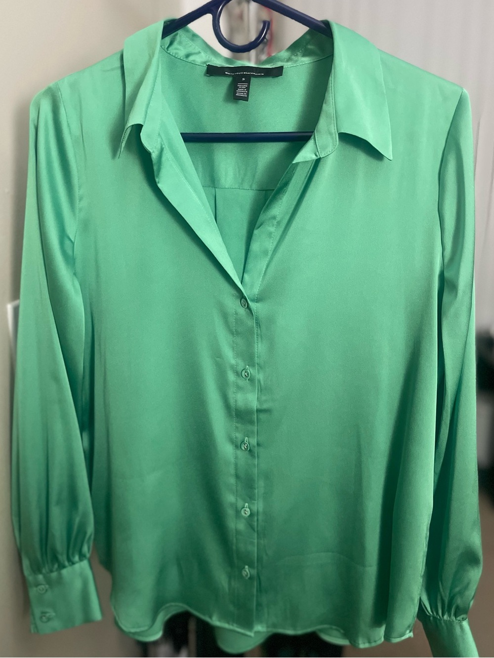 White House Black Market- Women's Green Button-Down Shirt